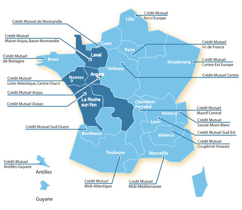 les 18 federations et service client crédit mutuel