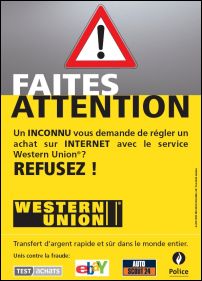 conseils du service client western union fraude