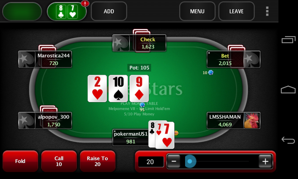 poker en ligne sur le site de pokerstars