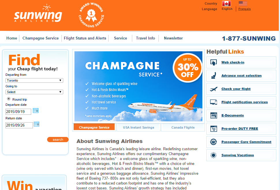 sunwing travel agent phone number