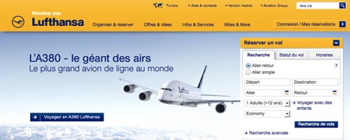 reserver un vol en ligne sur le site lufthansa